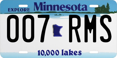MN license plate 007RMS