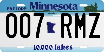 MN license plate 007RMZ
