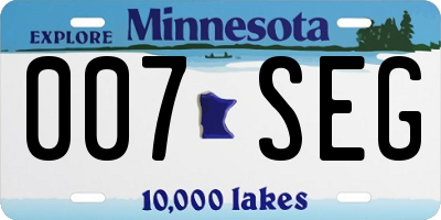 MN license plate 007SEG