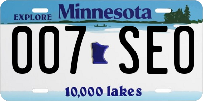 MN license plate 007SEO