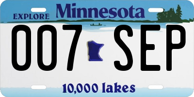 MN license plate 007SEP