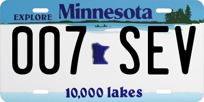 MN license plate 007SEV