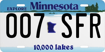 MN license plate 007SFR