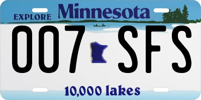 MN license plate 007SFS