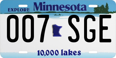 MN license plate 007SGE