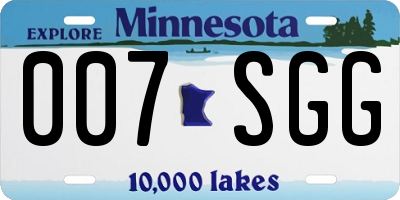MN license plate 007SGG