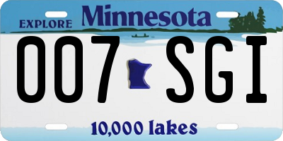 MN license plate 007SGI