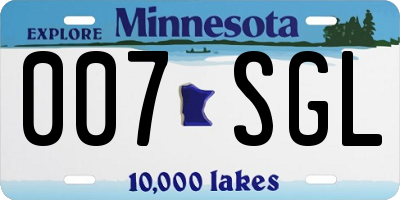 MN license plate 007SGL