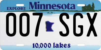 MN license plate 007SGX