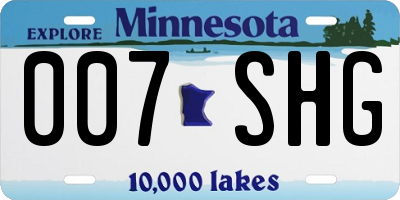 MN license plate 007SHG