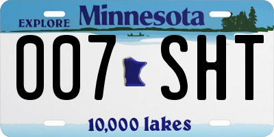 MN license plate 007SHT