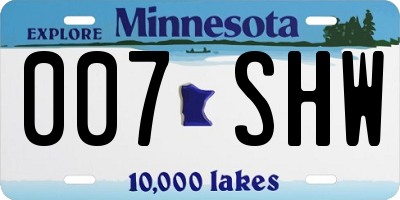 MN license plate 007SHW