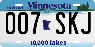 MN license plate 007SKJ