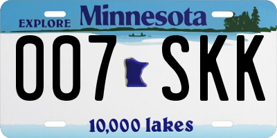 MN license plate 007SKK