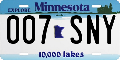 MN license plate 007SNY