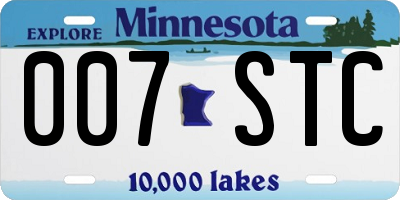 MN license plate 007STC