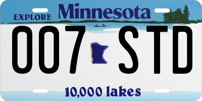 MN license plate 007STD