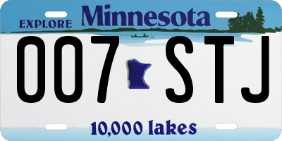 MN license plate 007STJ
