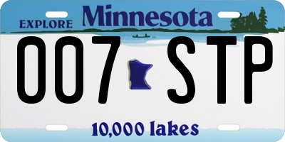 MN license plate 007STP