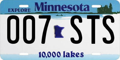 MN license plate 007STS