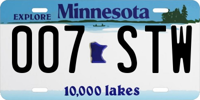 MN license plate 007STW