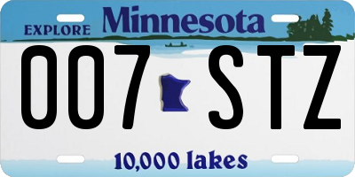 MN license plate 007STZ