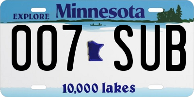 MN license plate 007SUB
