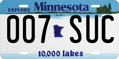 MN license plate 007SUC