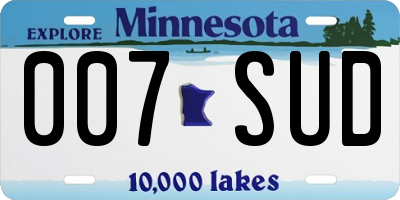 MN license plate 007SUD