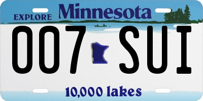 MN license plate 007SUI