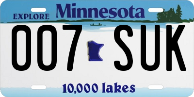 MN license plate 007SUK