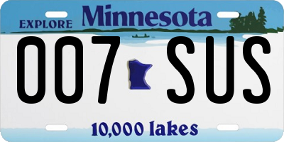 MN license plate 007SUS