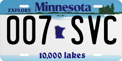 MN license plate 007SVC