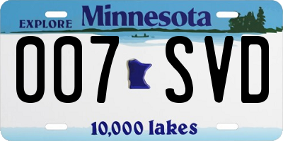 MN license plate 007SVD