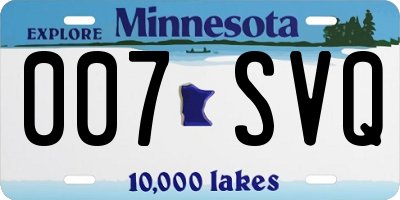 MN license plate 007SVQ
