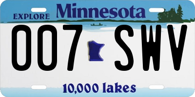 MN license plate 007SWV