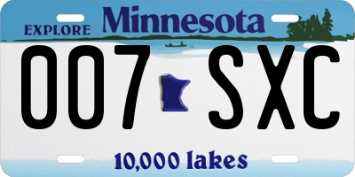 MN license plate 007SXC