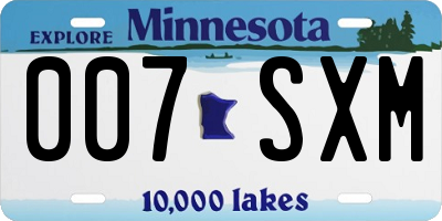 MN license plate 007SXM