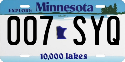 MN license plate 007SYQ