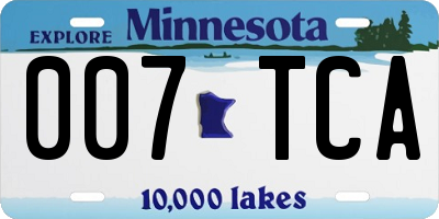 MN license plate 007TCA