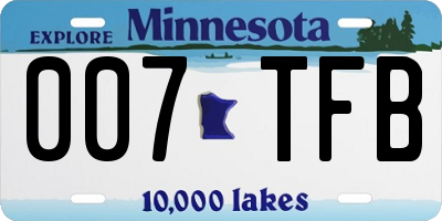 MN license plate 007TFB