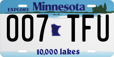 MN license plate 007TFU