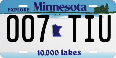 MN license plate 007TIU