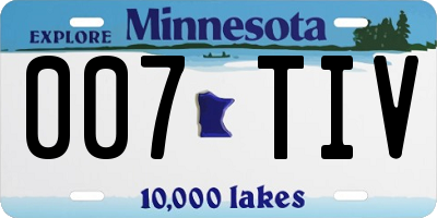 MN license plate 007TIV