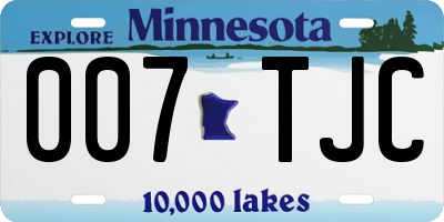 MN license plate 007TJC