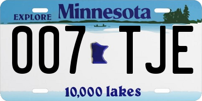 MN license plate 007TJE