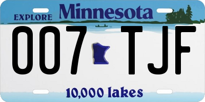 MN license plate 007TJF