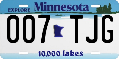 MN license plate 007TJG