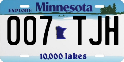 MN license plate 007TJH