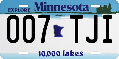 MN license plate 007TJI